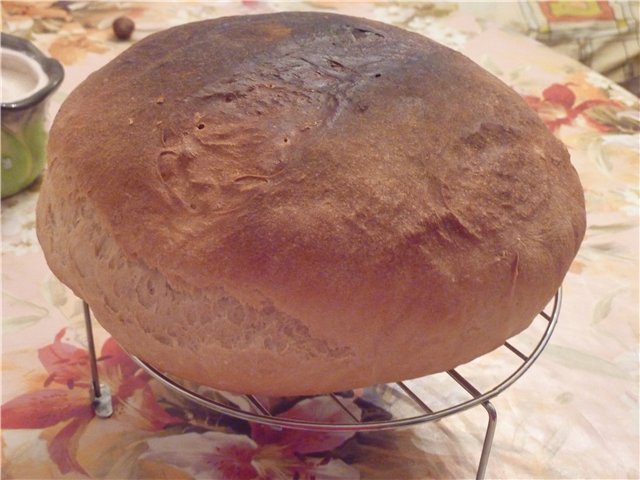 Wheat bread on ripe dough (self-leavening)