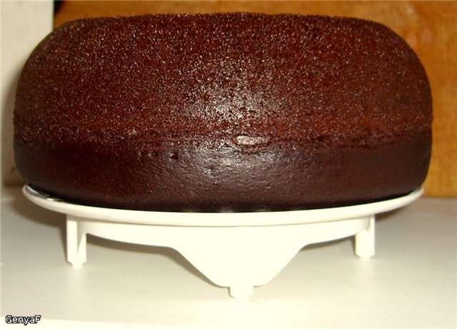 Chocolate cake on boiling water