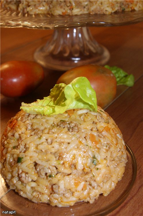 Pilafi con carne picada