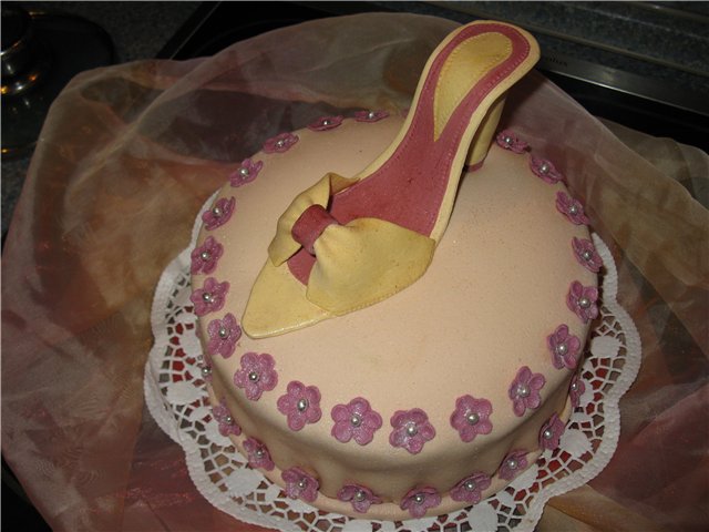 Mga cake na may sapatos