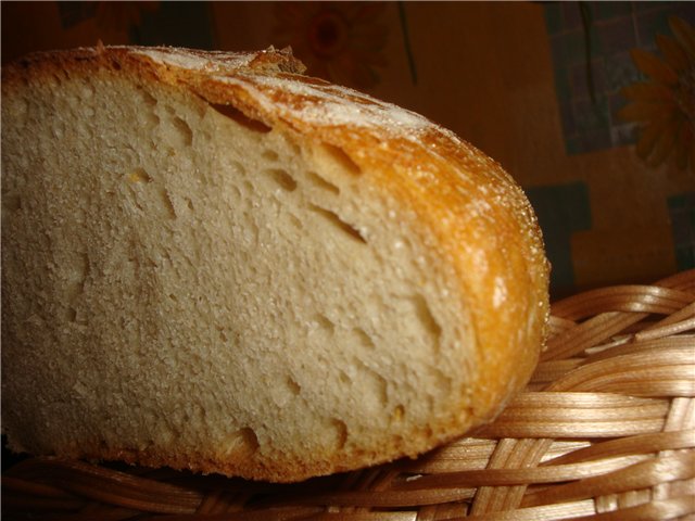 Pane di grano su pasta matura (autolievitazione)