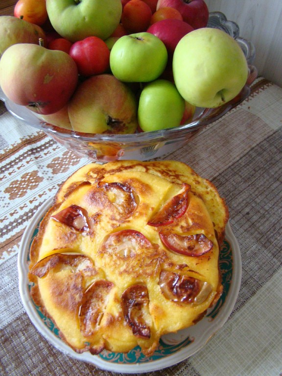 Russian pancakes with baked yeast dough