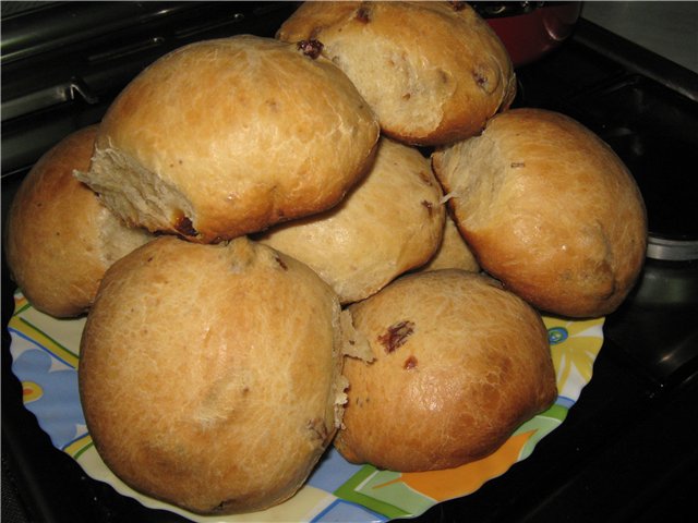 High-calorie buns (GOST recipe in a bread machine)