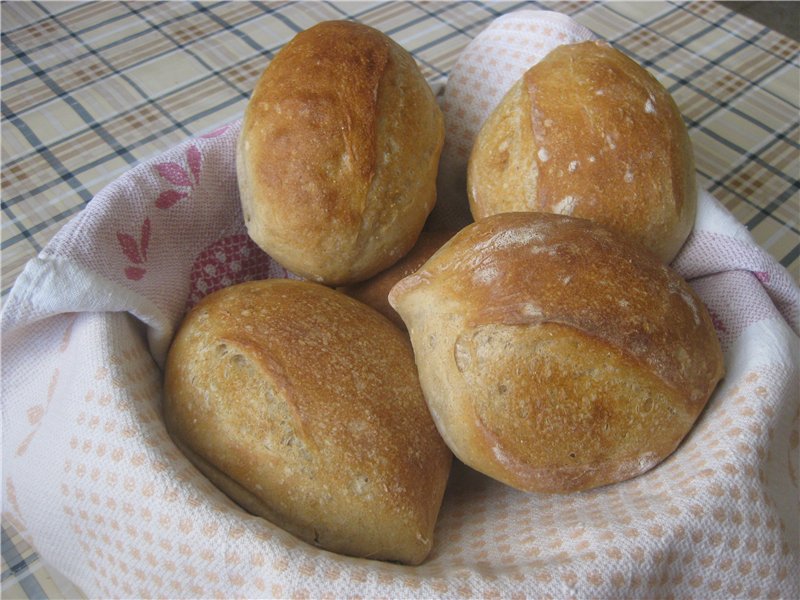 Farm bread with old dough