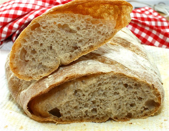 Bollo de trigo sarraceno en una bolsa grande (horno)