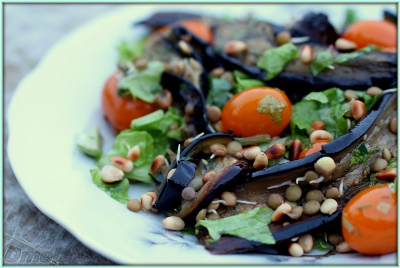 Insalata di melanzane e lenticchie