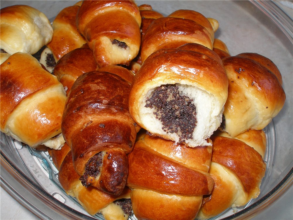 Bagels con relleno de crema de amapola