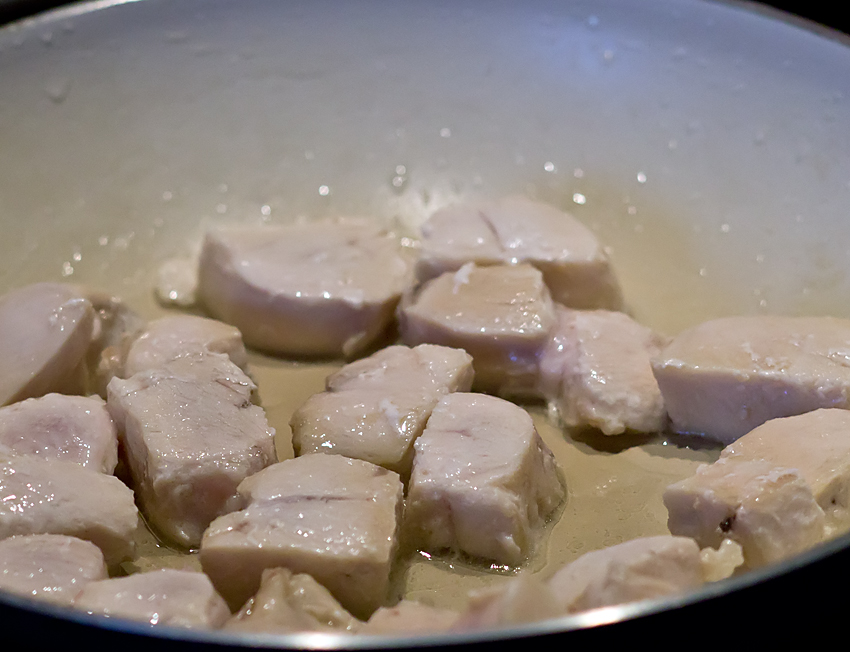 Kippenbraadpan met champignons