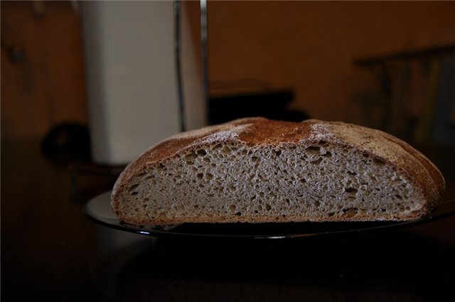 High-Extraction Flour Miche in the oven