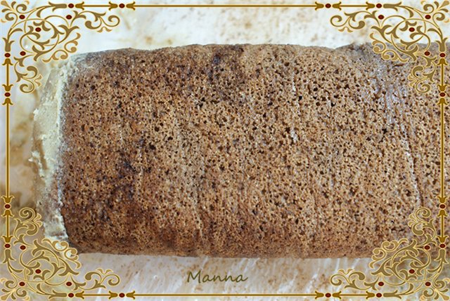 Semolina chocolate roll na may halva cream