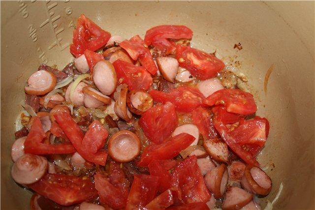 Cavolo rosso in umido con salsicce