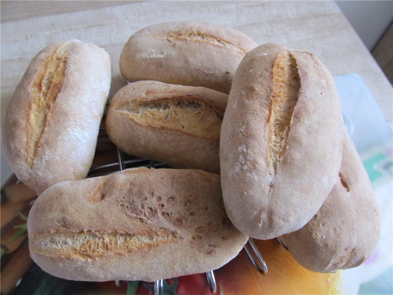 Farm bread with old dough