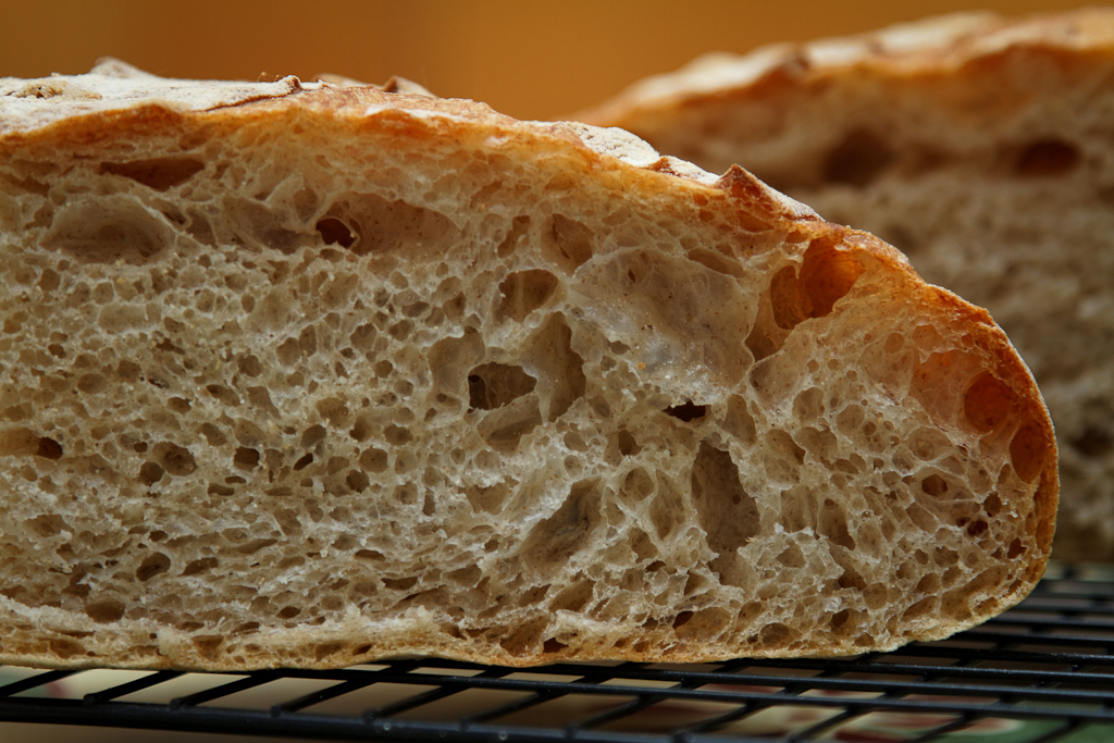 Rustic bread on a big