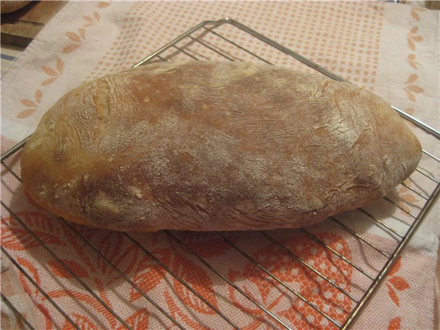 Chiabatta in the oven