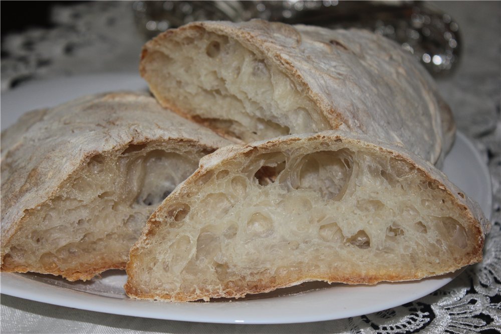 Chiabatta in the oven