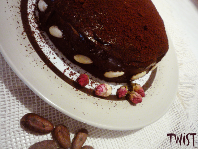 Pastel de chocolate y jengibre con mazapán de la película Chocolate