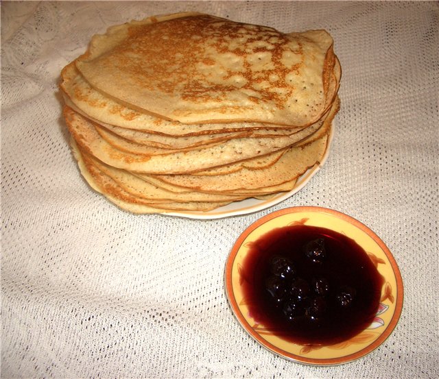 Panqueques de masa madre con miel