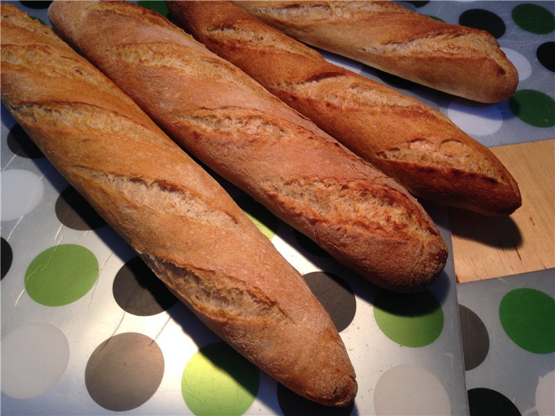 Pate fermentee cold dough baguette (Peter Reinhart)