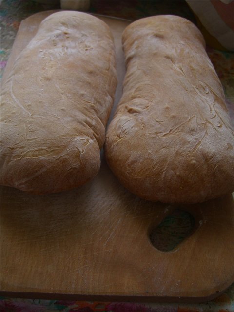 Chiabatta ในเตาอบ