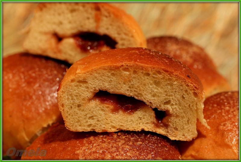 Bollos de menta con mermelada