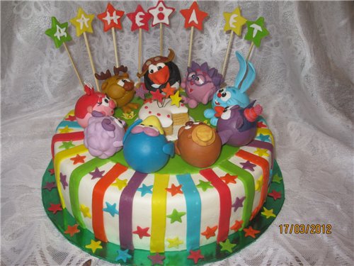 Cakes based on the cartoon Smeshariki