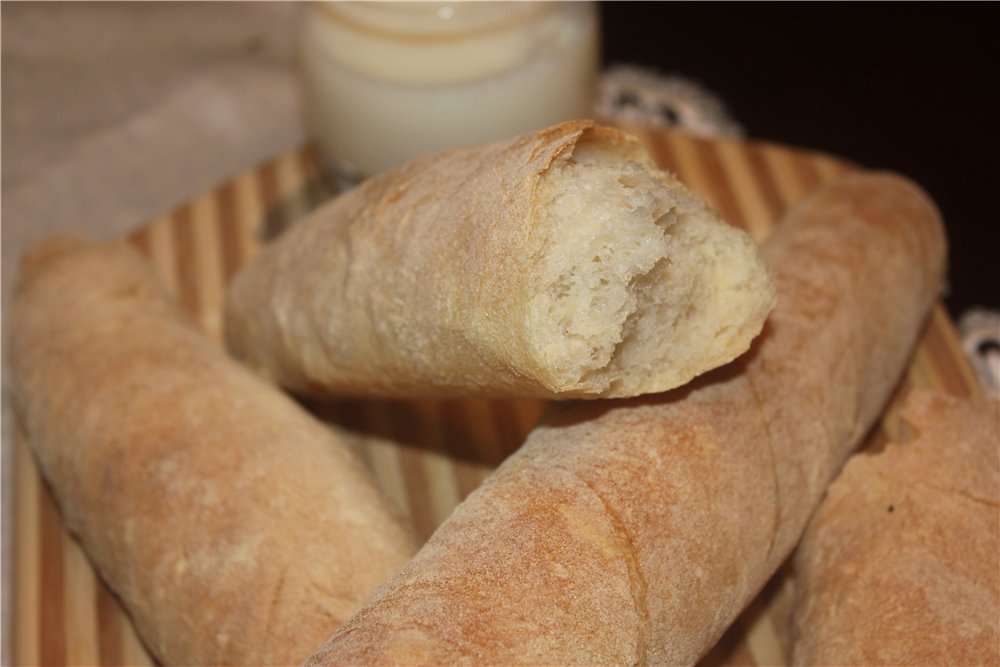 Stokbrood op oud deeg / Baguette de pate fermentee (oven)