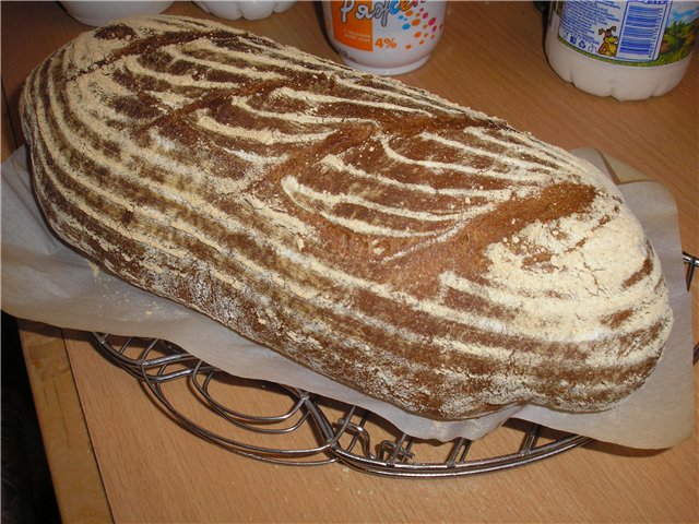 Pane di frumento e segale 50x50 con lievito di birra (macchina per il pane)