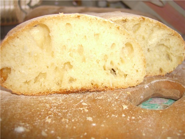 Chiabatta in the oven