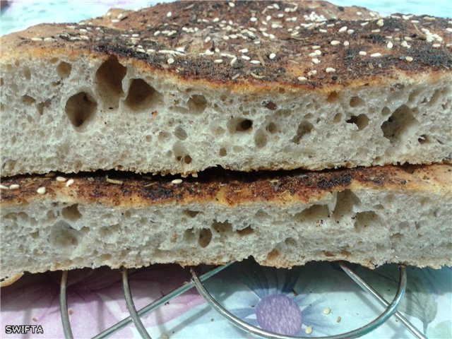 Focaccia with mineral water