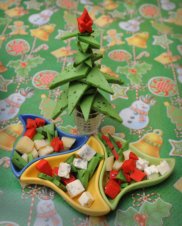 Árbol de Navidad de queso verde