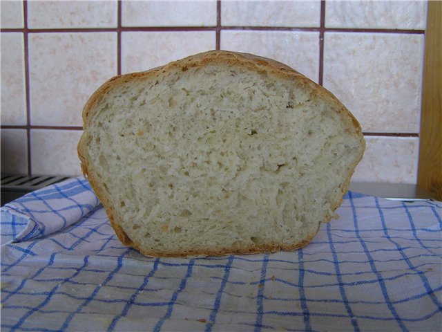 Pane di frumento a base di pasta vecchia