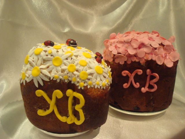 Examples of decorating Easter cakes and Easter