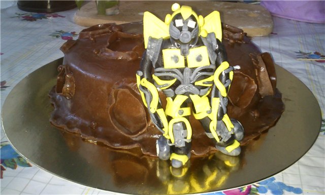 Cakes based on cartoons Transformers, Lego and other superheroes