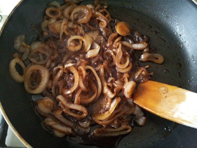 Buckwheat with caramelized onions