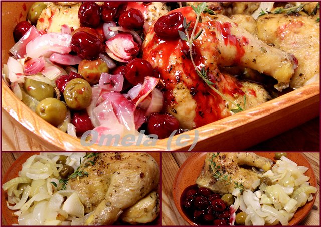 Chicken with cherry sauce