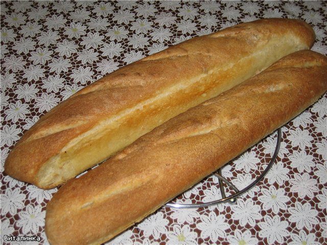 Mga instant na baguette (3 na oras nang maaga)