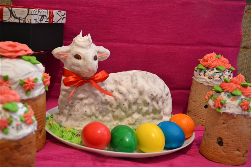 Examples of decorating Easter cakes and Easter