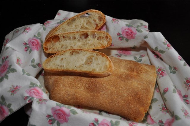 Chiabatta in the oven