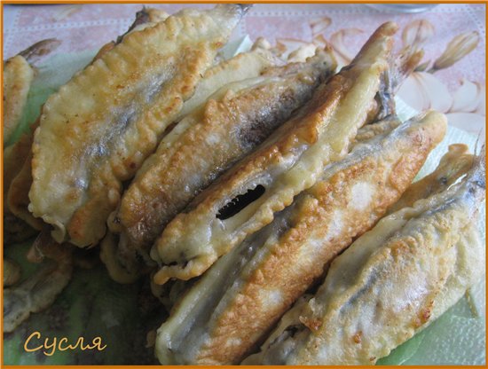 Capelin in batter