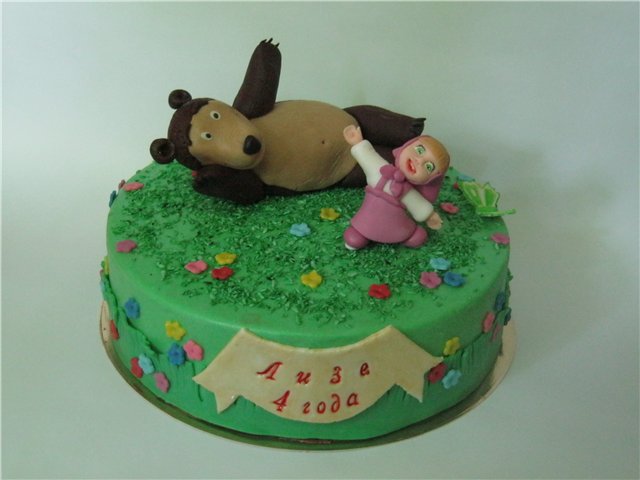 Cakes based on the cartoon Masha and the Bear