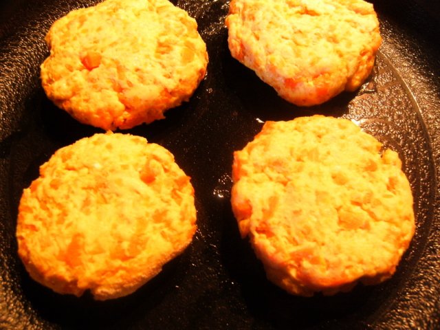 Carrot curds with orange syrup