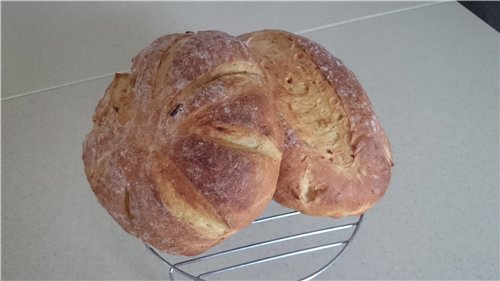 Trigo y papa con cebollas fritas y cúrcuma