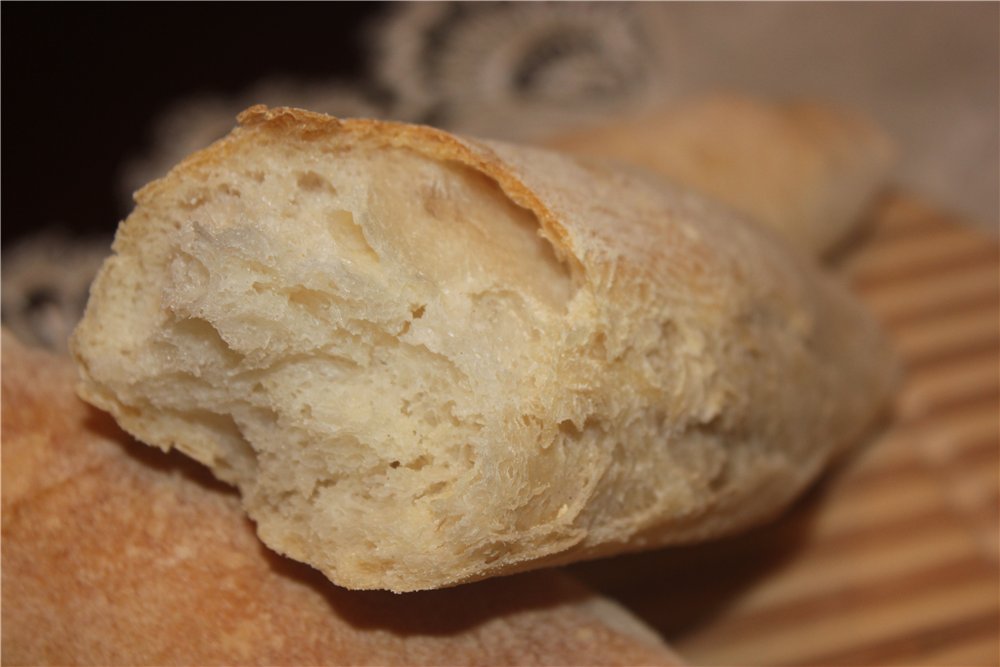 Stokbrood op oud deeg / Baguette de pate fermentee (oven)