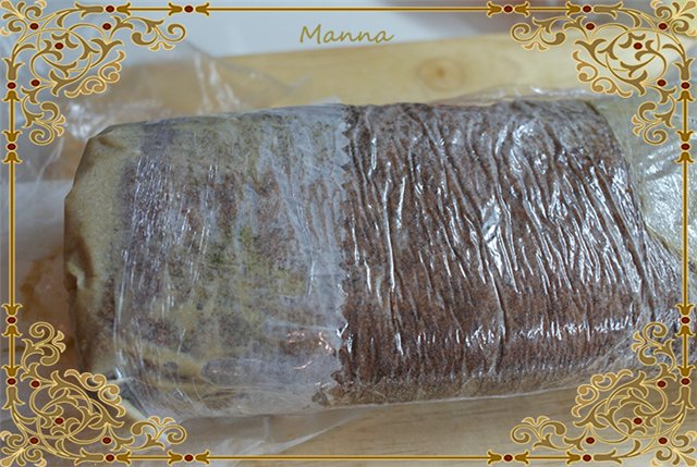 Semolina chocolate roll na may halva cream