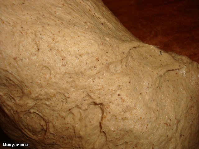 Pane di grano su mosto di segale kvas e pasta matura