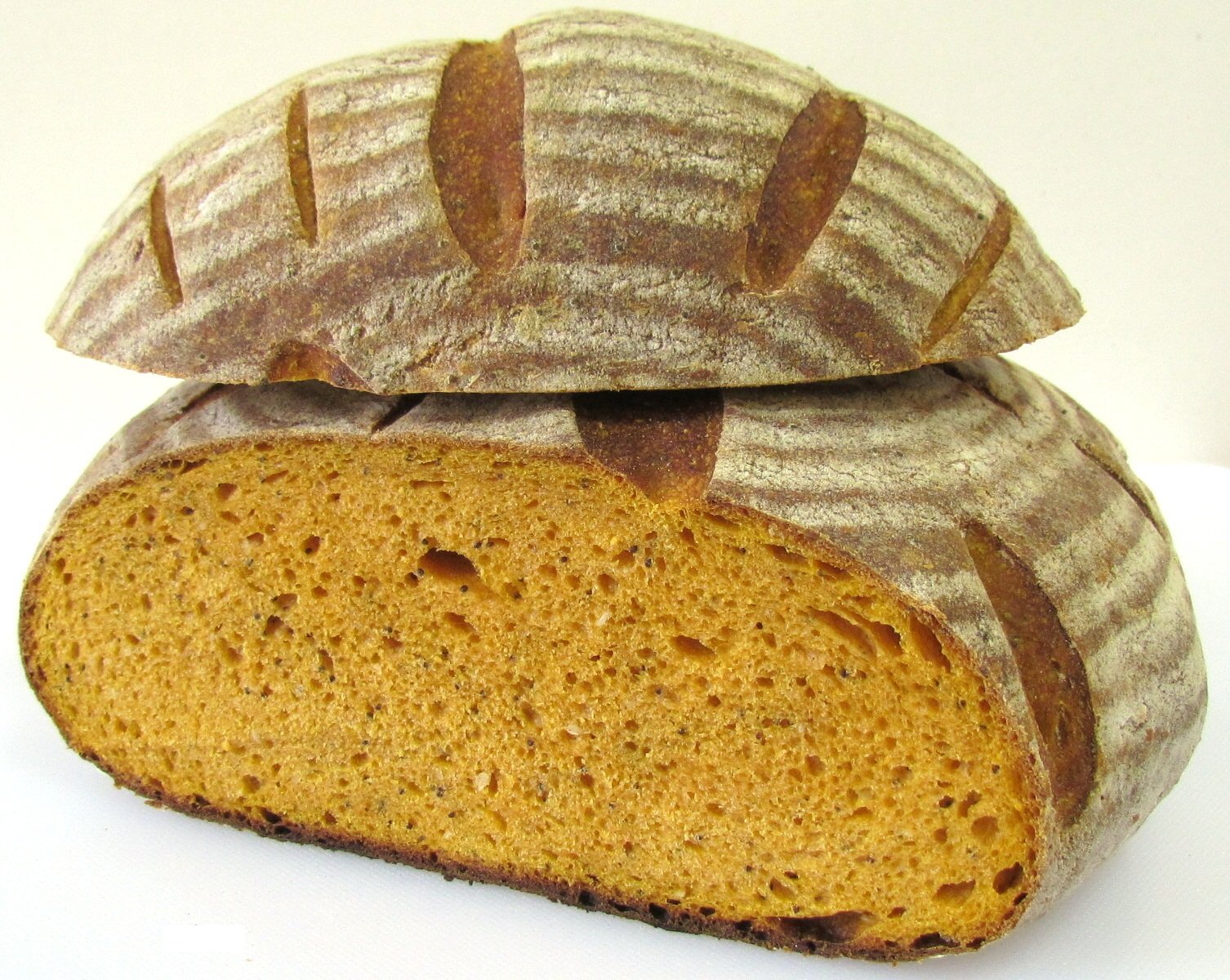 Sourdough pumpkin bread in the oven