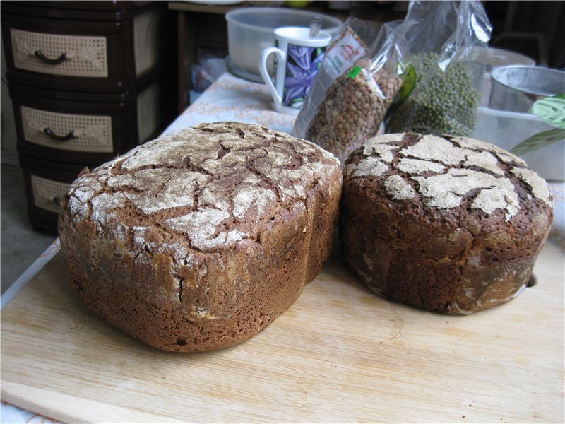 Sourdough rye tinapay sa isang gumagawa ng tinapay