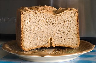 Simple sourdough bread without yeast added in the bread maker