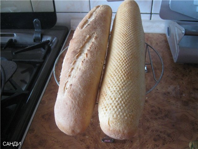 Baguettes franceses de massa vella