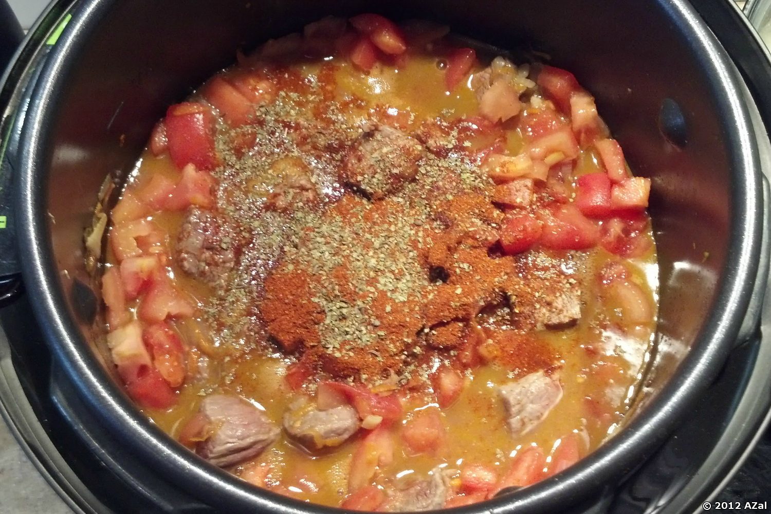 Hungarian goulash soup (multicooker Moulinex Minute Cook CE4000)